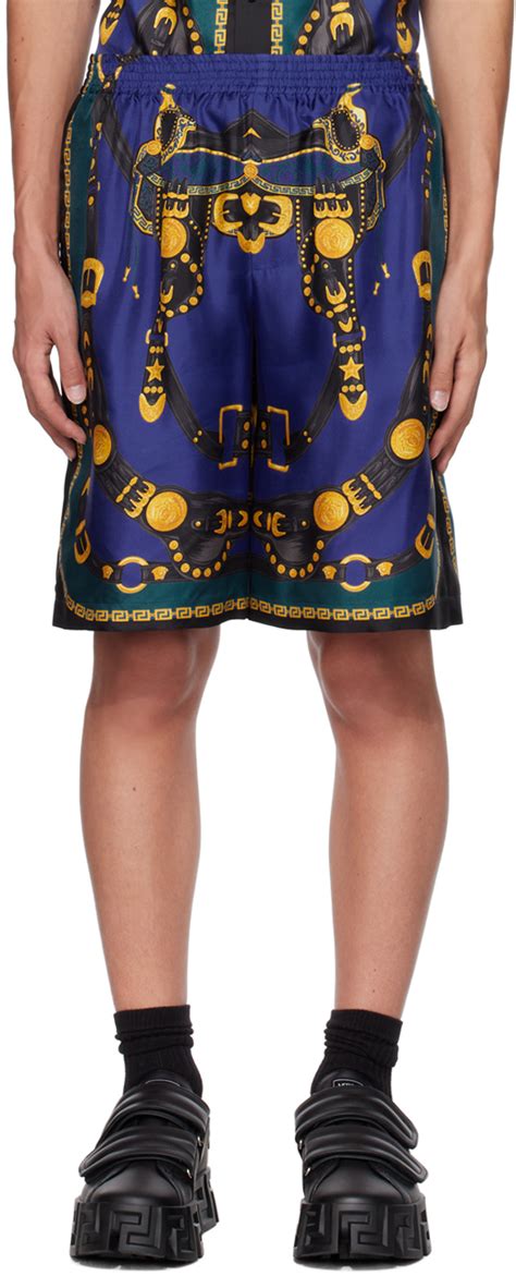 versace shorts blue|Versace sweatpants for women.